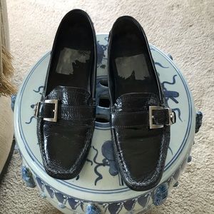 PRADA Women’s Black patent leather driving Mocs